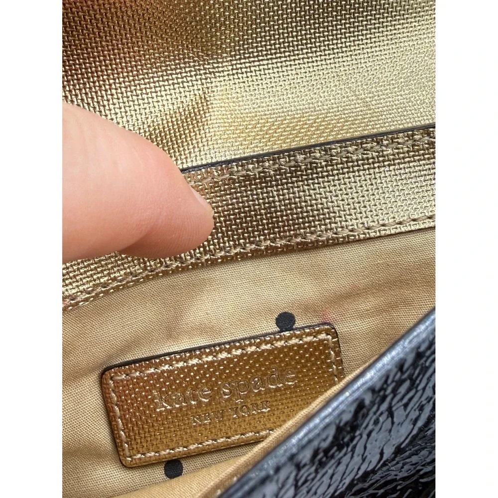 Kate Spade Black Patent Leather‎ Wristlet Clutch Y2K Indie Sleaze Bag